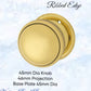 Polished Brass Ribbed Edge Standard Knob 45mm Dia-Vintique Concepts