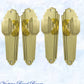 Polished Brass Art Deco Jive Door knob W/backplate 200x 63mm-Vintique Concepts