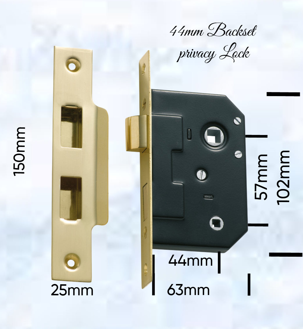 Internal Privacy Lockset & striker plates (44mm Backset) -Various finishes-Vintique Concepts