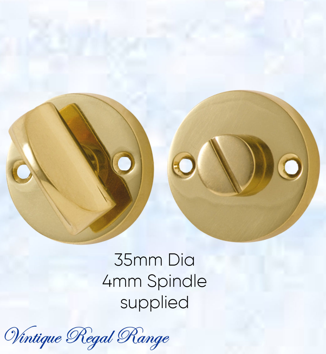 Round Privacy Turns 35mm Dia with spindle-Various finishes-Vintique Concepts