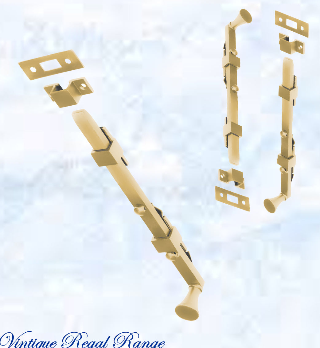 Panic Standard Barrel Bolt -Polished Brass 255mm Long-Vintique Concepts