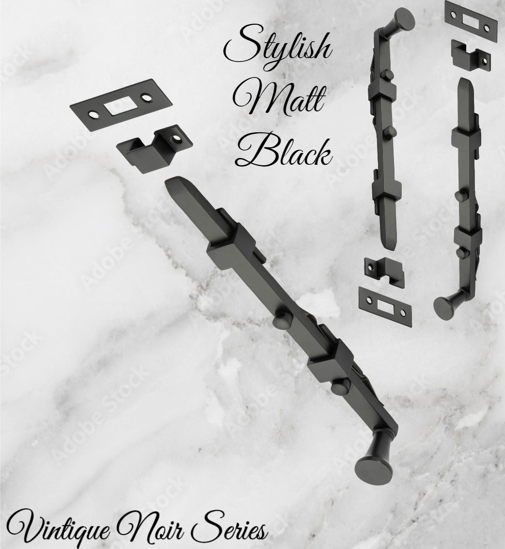 Panic Standard Barrel Bolt -Stylish Matt Black 255mm Long-Vintique Concepts