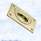 Mariner Polished Brass Ring Flush Pull rect door handle 90x88mm-Vintique Concepts