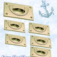 Mariner Polished Brass Ring Flush Pull rect door handle 90x88mm-Vintique Concepts