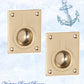 Marine Polished Brass Ring Flush Pull door handle 50mm x63mm-Vintique Concepts