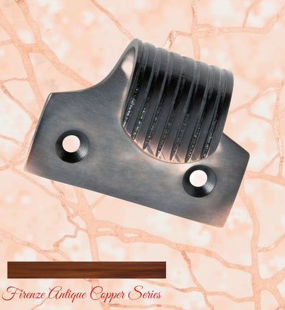 Firenze Antiqued Copper Fluted sash window lift 44mm x 40mm-Vintique Concepts