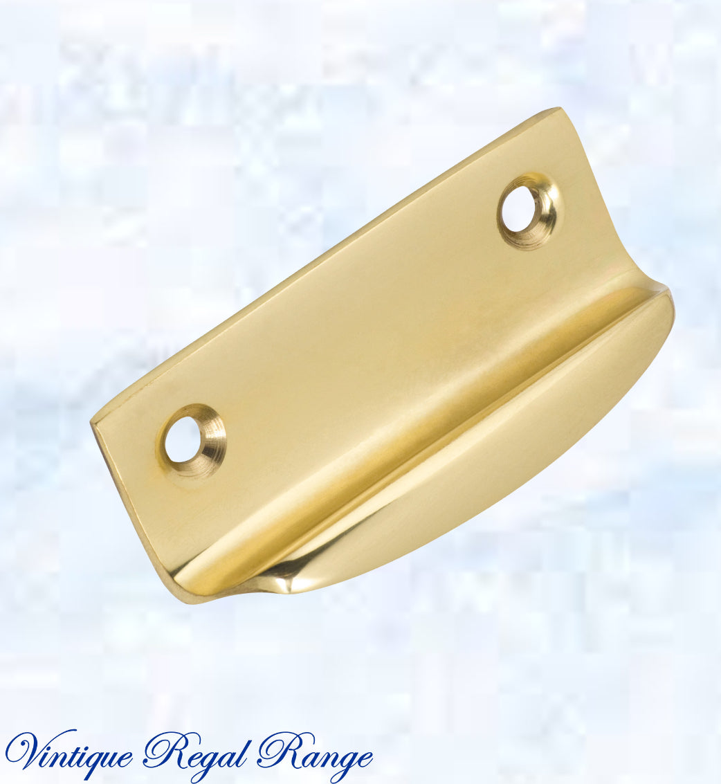 Regal Polished Brass sash Lipped window lift 63 x 32mm-Vintique Concepts