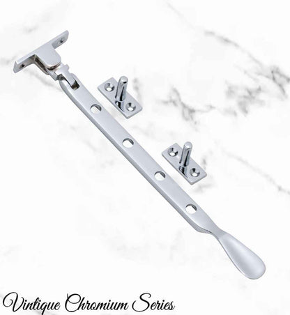 Chrome plated Brass window stay 200mm with 4 holes-Base Fixed (Copy)