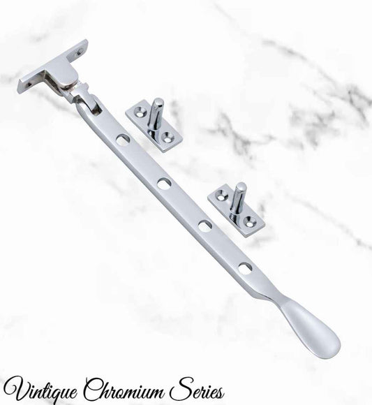 Chrome plated Brass window stay 200mm with 4 holes-Base Fixed (Copy)