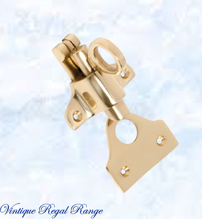 Regal Polished Brass Fanlight Catch 57mm x 50mm-Vintique Concepts