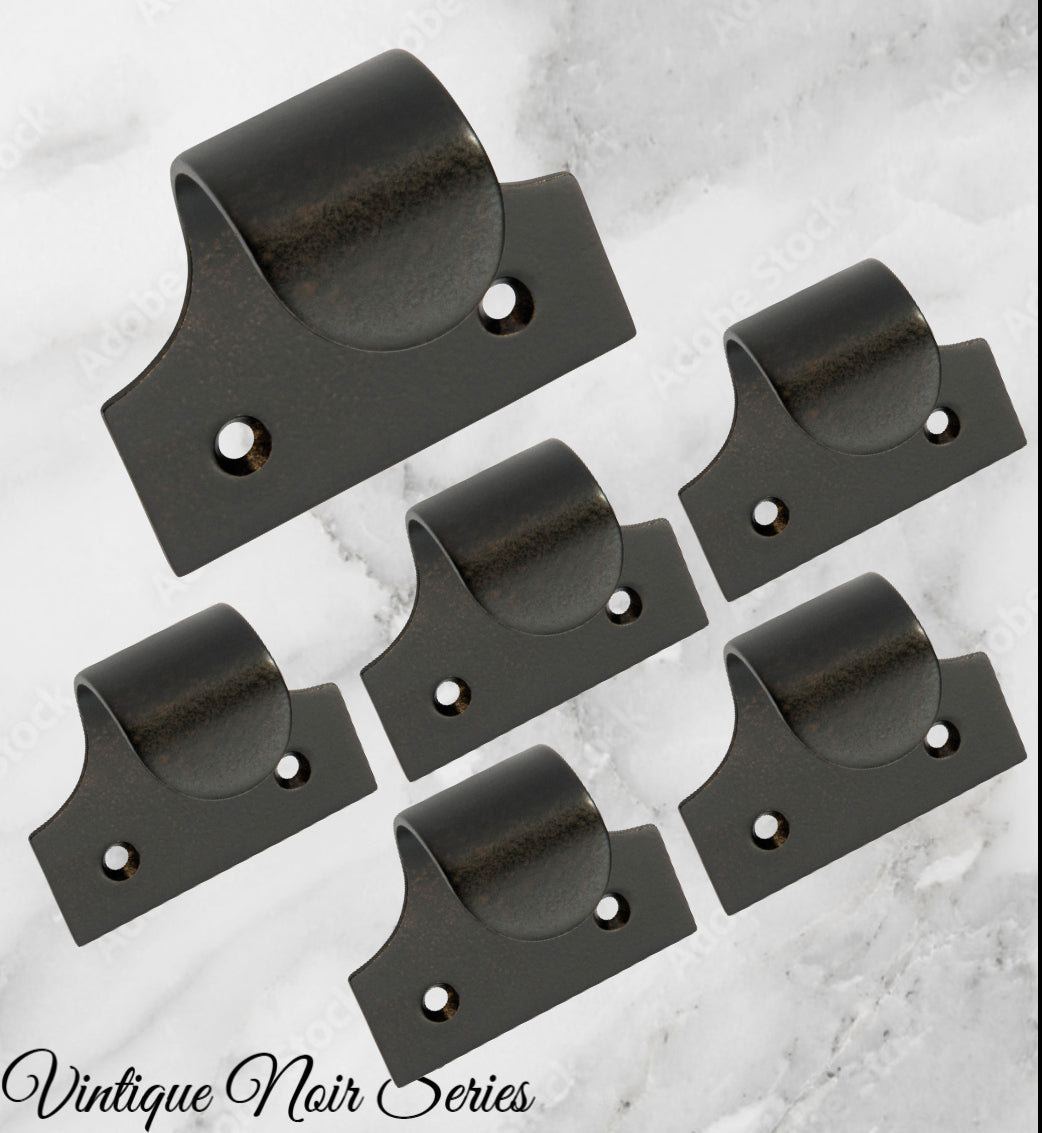 Regal Matt Black Brass Traditional sash window lift 49mm x 40mm-Vintique Concepts