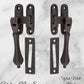 Noir series Black brass teardrop window fastener 40 x 95mm-Vintique Concepts