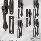 Noir series Black brass teardrop window fastener 40 x 95mm-Vintique Concepts