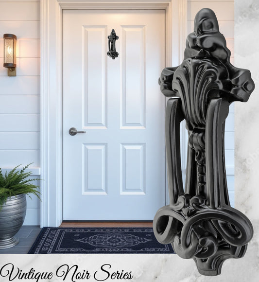 PARK LANE Matt Black Door Knocker-Vintique Concepts