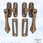 Antiqued brass teardrop window fastener 40 x 95mm-Vintique Concepts
