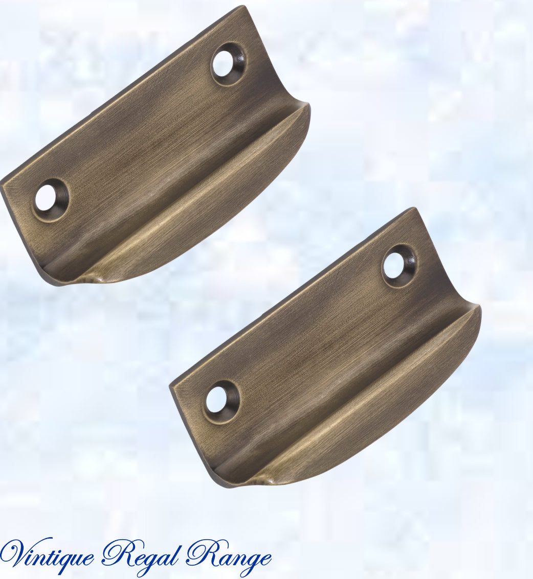 Regal Antiqued Brass sash Lipped window lift 63 x 32mm (Copy)-Vintique Concepts