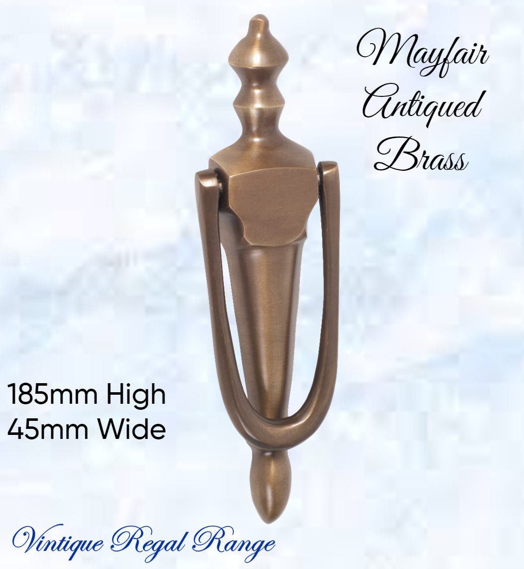 MAYFAIR Antiqued Brass Door Knocker-Vintique Concepts
