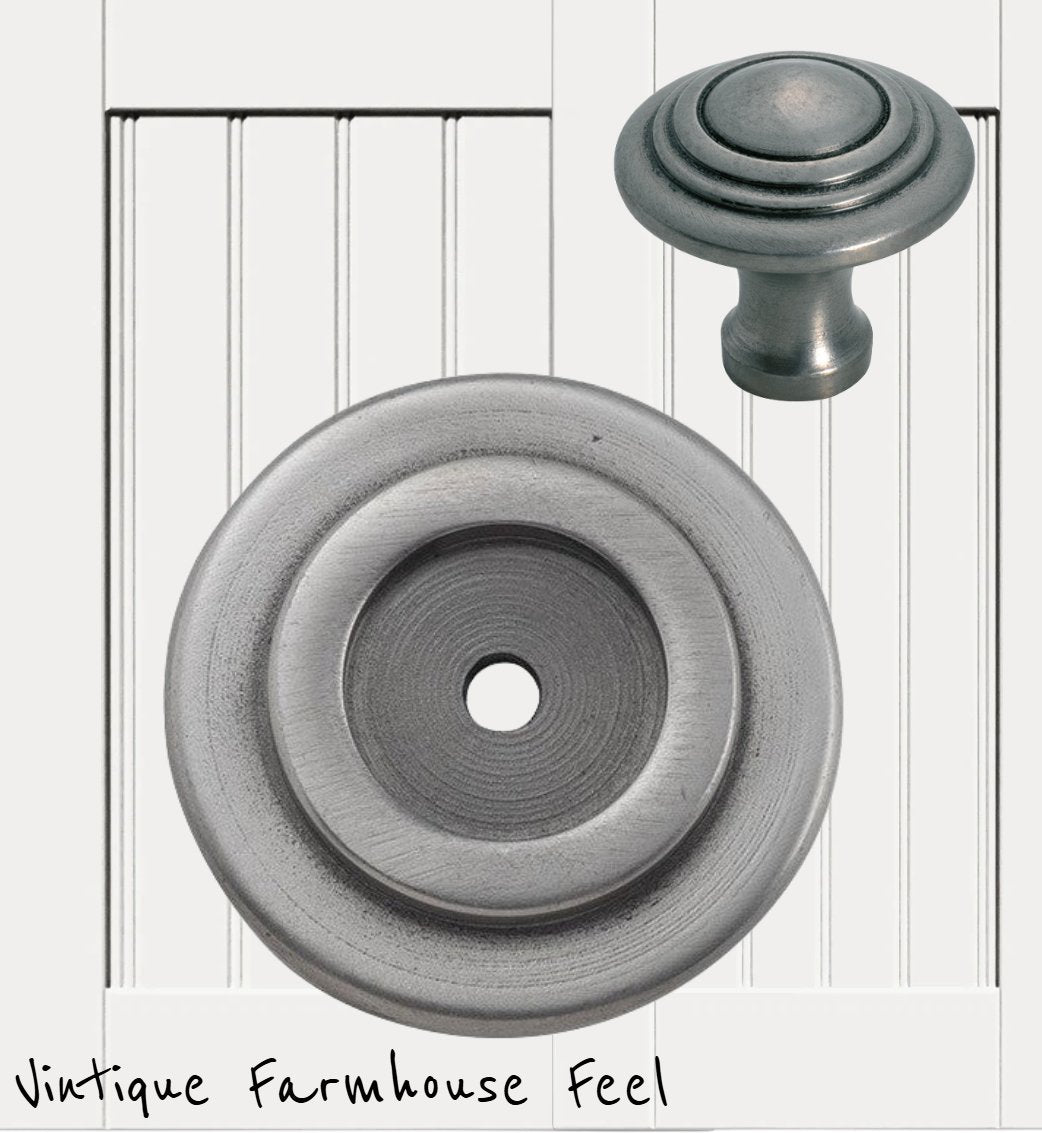 Farmhouse Polished Iron Ringed Knob (3 sizes)-Vintique Concepts