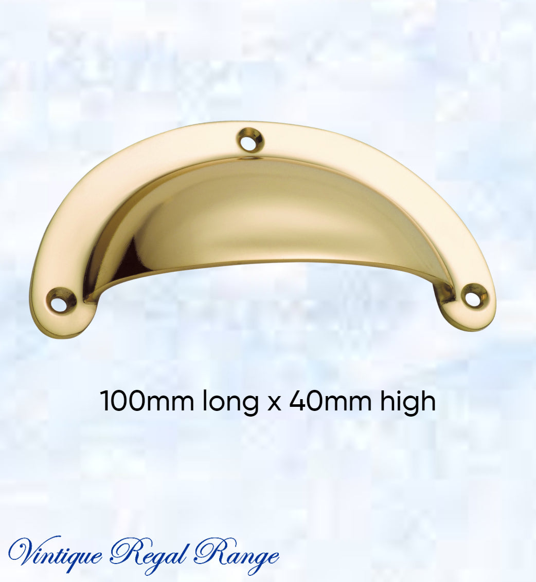 Regal Polished Brass Classico Teardrop Cup Drawer pull-Vintique Concepts