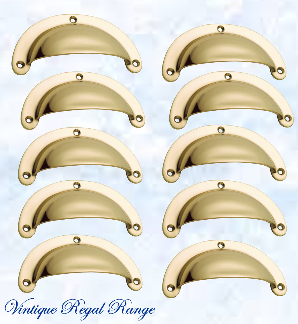Regal Polished Brass Classico Teardrop Cup Drawer pull-Vintique Concepts