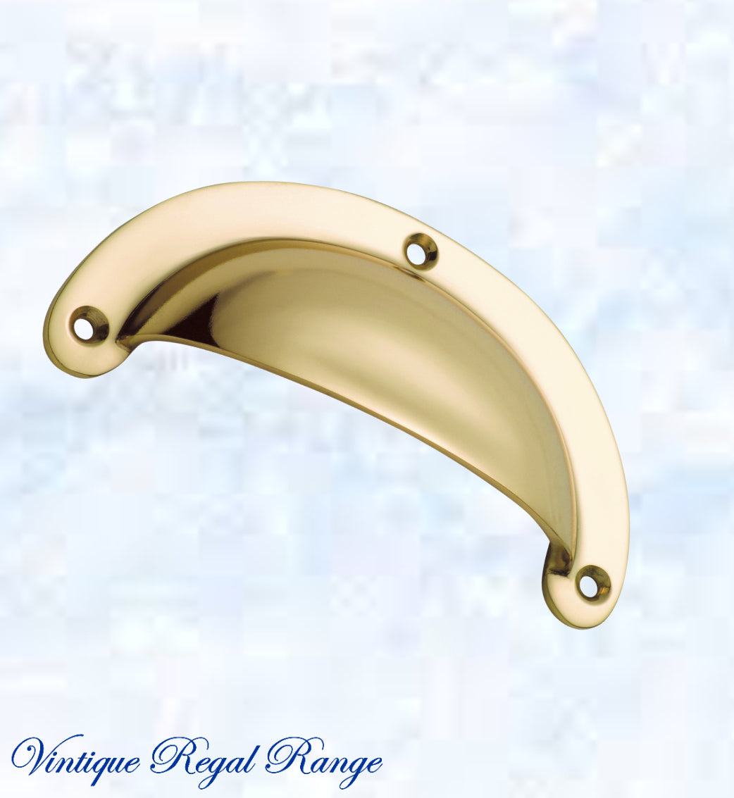 Regal Polished Brass Classico Teardrop Cup Drawer pull-Vintique Concepts