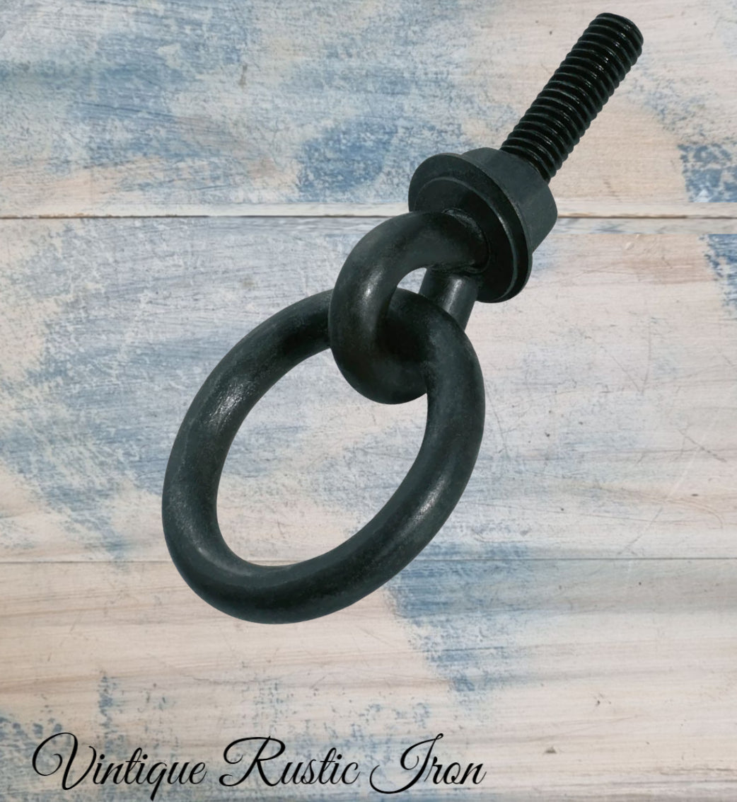 Barn Round Cabinet IRON Ring pull 45m dia ring-Vintique Concepts