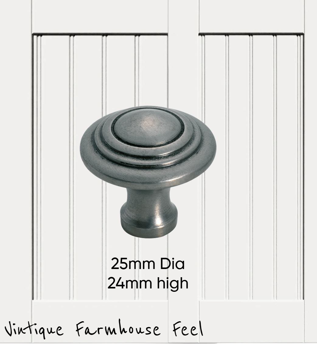 Farmhouse Polished Iron Ringed Knob (3 sizes)-Vintique Concepts