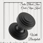 Farmhouse Satin Black Iron Circle Steps Knob with backplate-Vintique Concepts