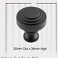 Farmhouse Satin Black Iron Circle Steps Knob  30mm dia-Vintique Concepts