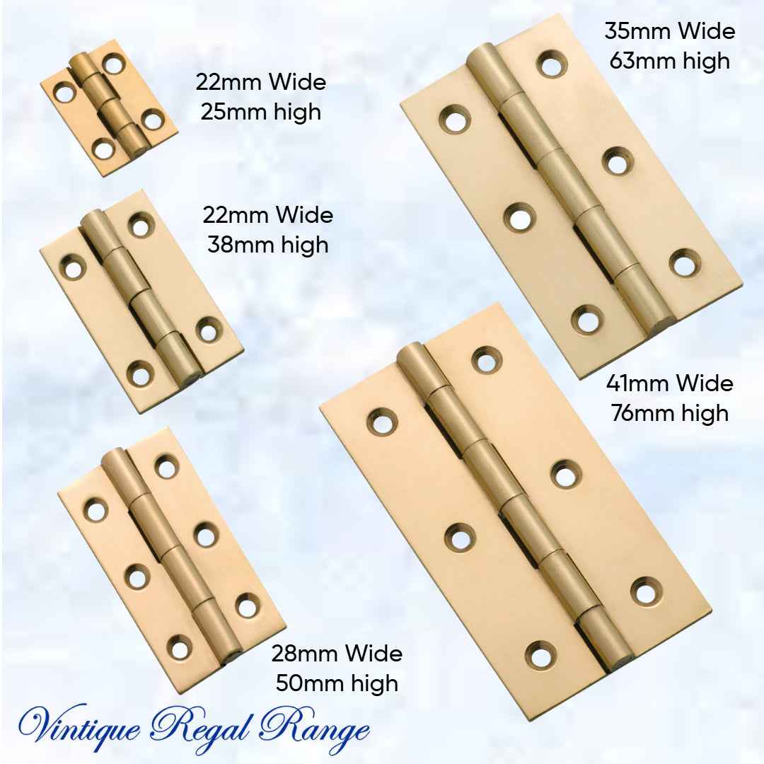 Solid Polish Brass Fixed Pin Butt hinge for cabinets (various sizes) (Copy)