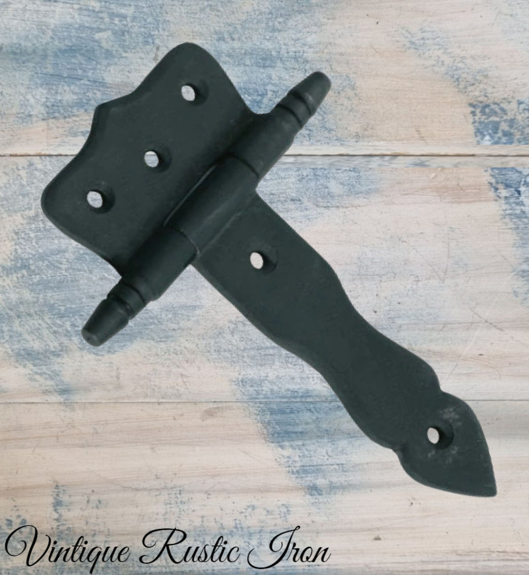 Rustic Iron Henry's Long Tonge door or gate hinge 90mm arm-Vintique Concepts