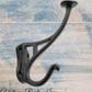 Antique Disc Black Iron Coat & Hat Hook 115mm x 90mm-Vintique Concepts