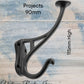 Antique Disc Black Iron Coat & Hat Hook 115mm x 90mm-Vintique Concepts