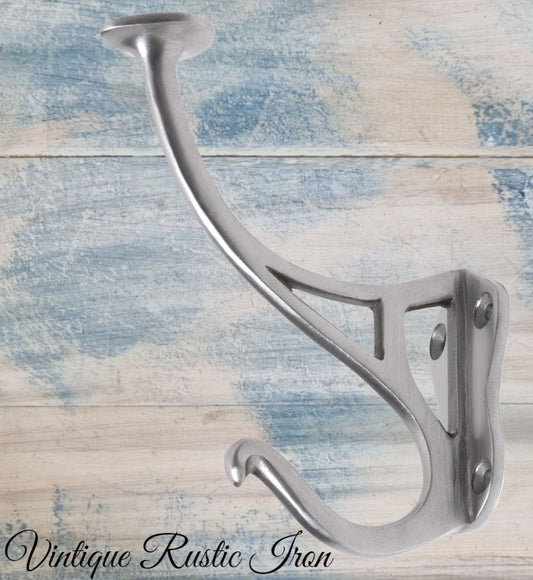 Polished Iron Disc Coat & Hat Hook 115mm x 90mm-Vintique Concepts