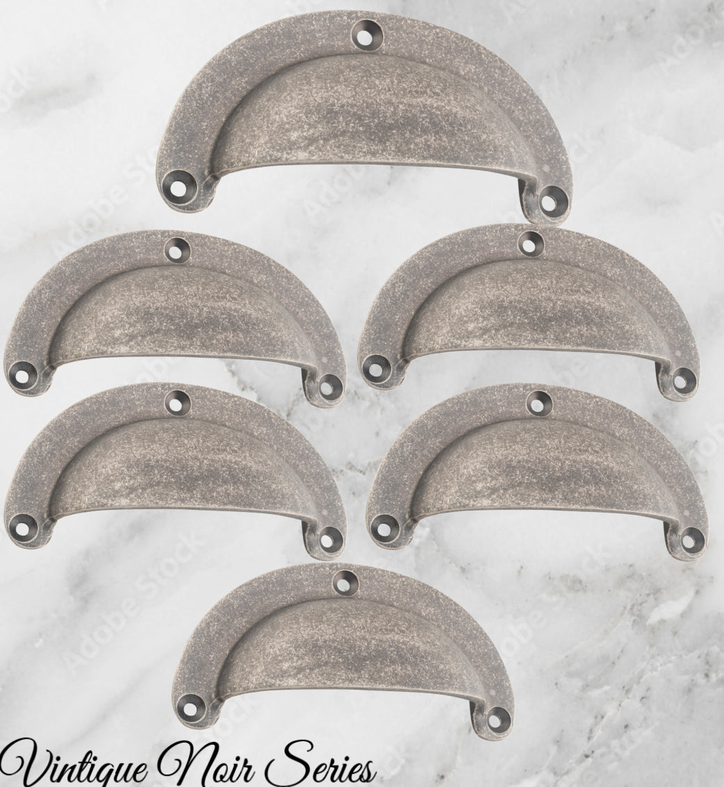 Regal Antiqued Pewter Classico Teardrop Cup Drawer pull-Vintique Concepts