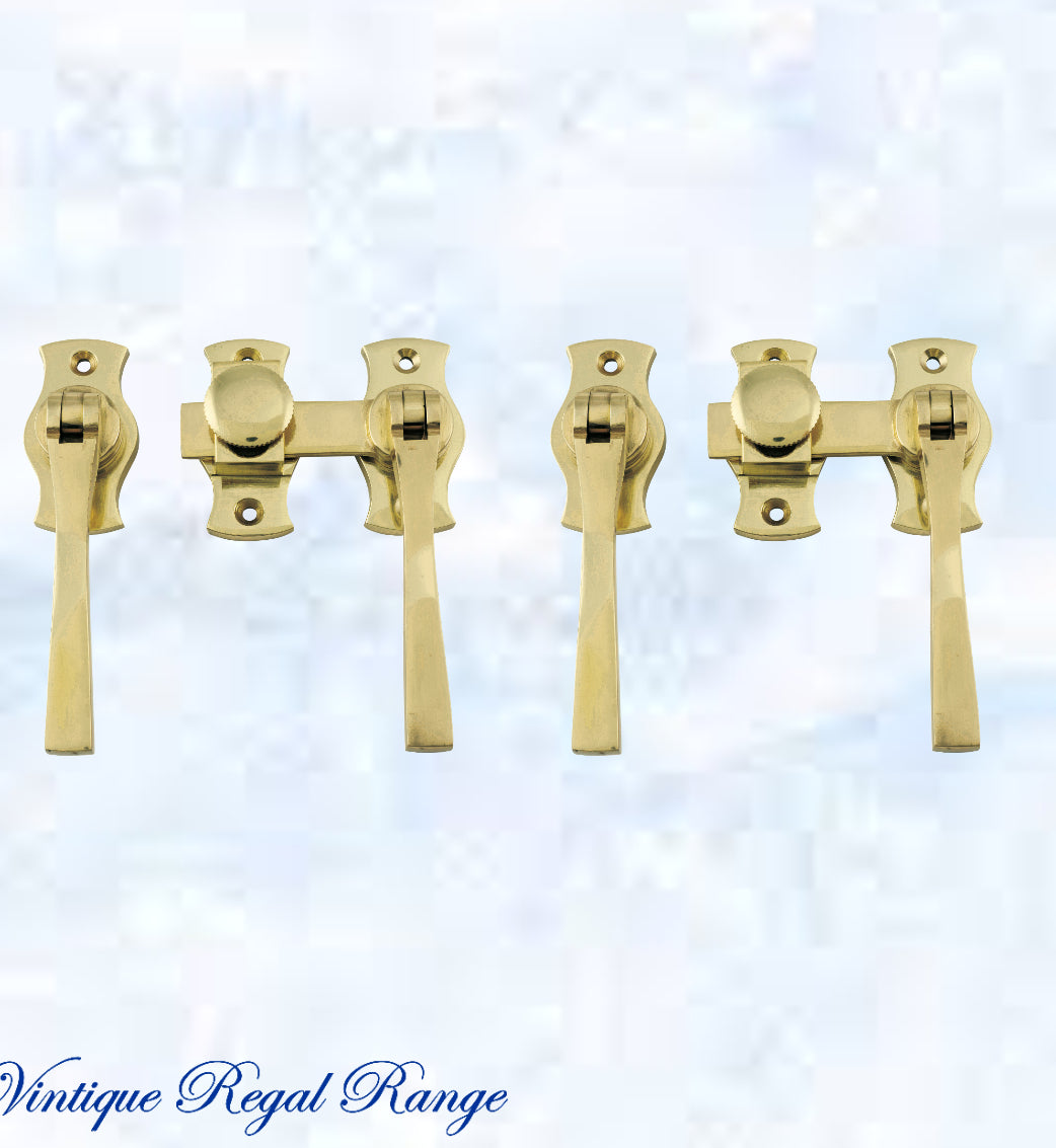 Polished Brass French door Square drop handle set-Vintique Concepts