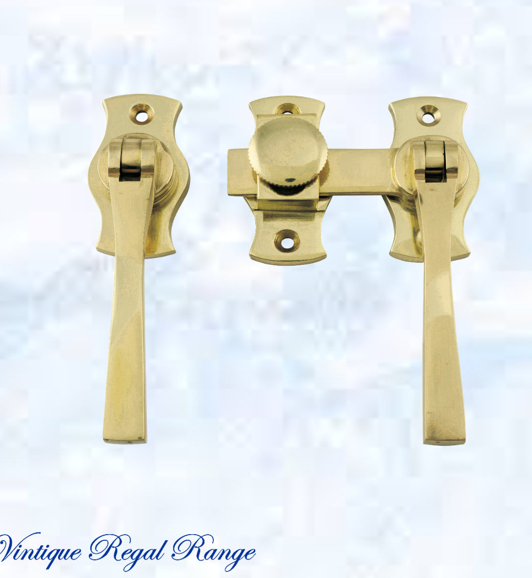 Polished Brass French door Square drop handle set-Vintique Concepts