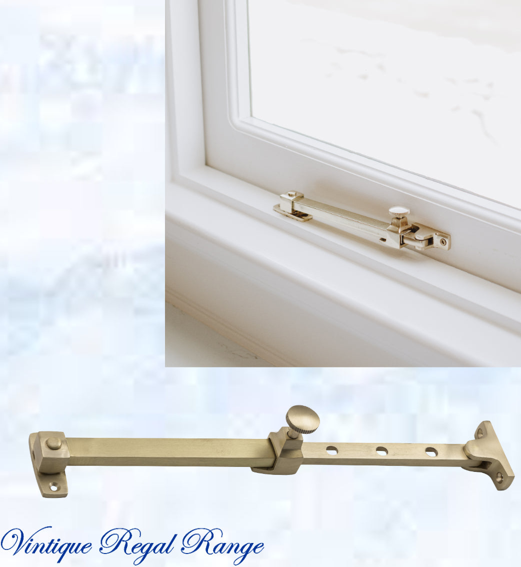 Standard Brass Telescopic window stay 200mm - 295mm Pin Type-Vintique Concepts