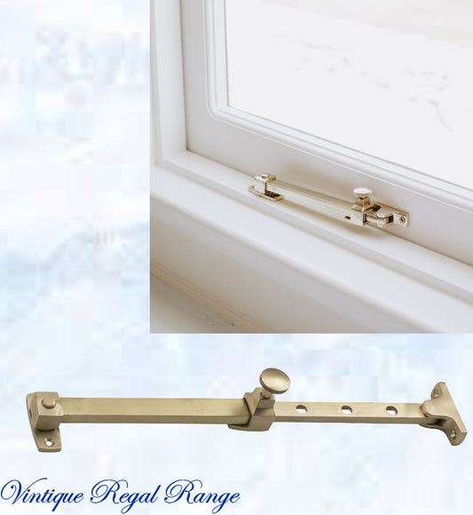 Standard Brass Telescopic window stay 200mm - 295mm Pin Type-Vintique Concepts