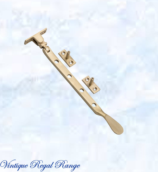 Standard Brass window stay 200mm with 4 holes-Base Fixed-Vintique Concepts