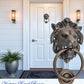 Antiqued Brass Lion Head door Knocker 100mm ring-Vintique Concepts