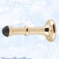 Polished Brass Classic rubber door stop 100mm Long-Vintique Concepts