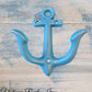 Cast Iron Nautical Blue anchor coat hook-Vintique Concepts