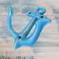 Cast Iron Nautical Blue anchor coat hook-Vintique Concepts