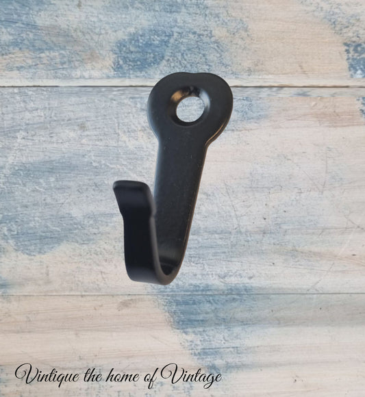 Heavy duty black steel robe hook 41mm high-Vintique Concepts