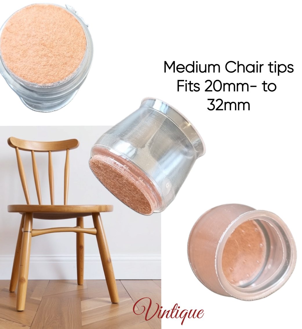 Silicone Chair Tips with felt pad Fits 20mm to 32mm-Vintique Concepts