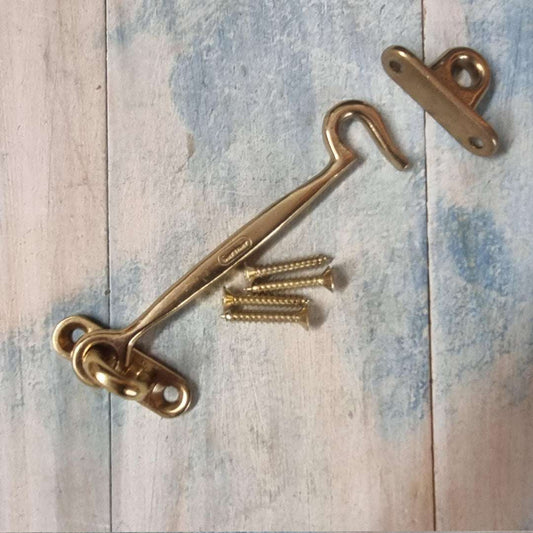 Solid Brass Cabin Hook 100mm long-Vintique Concepts