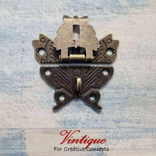 Victorian wooden chest butterfly latch 50mm x 43mm - Vintique Concepts