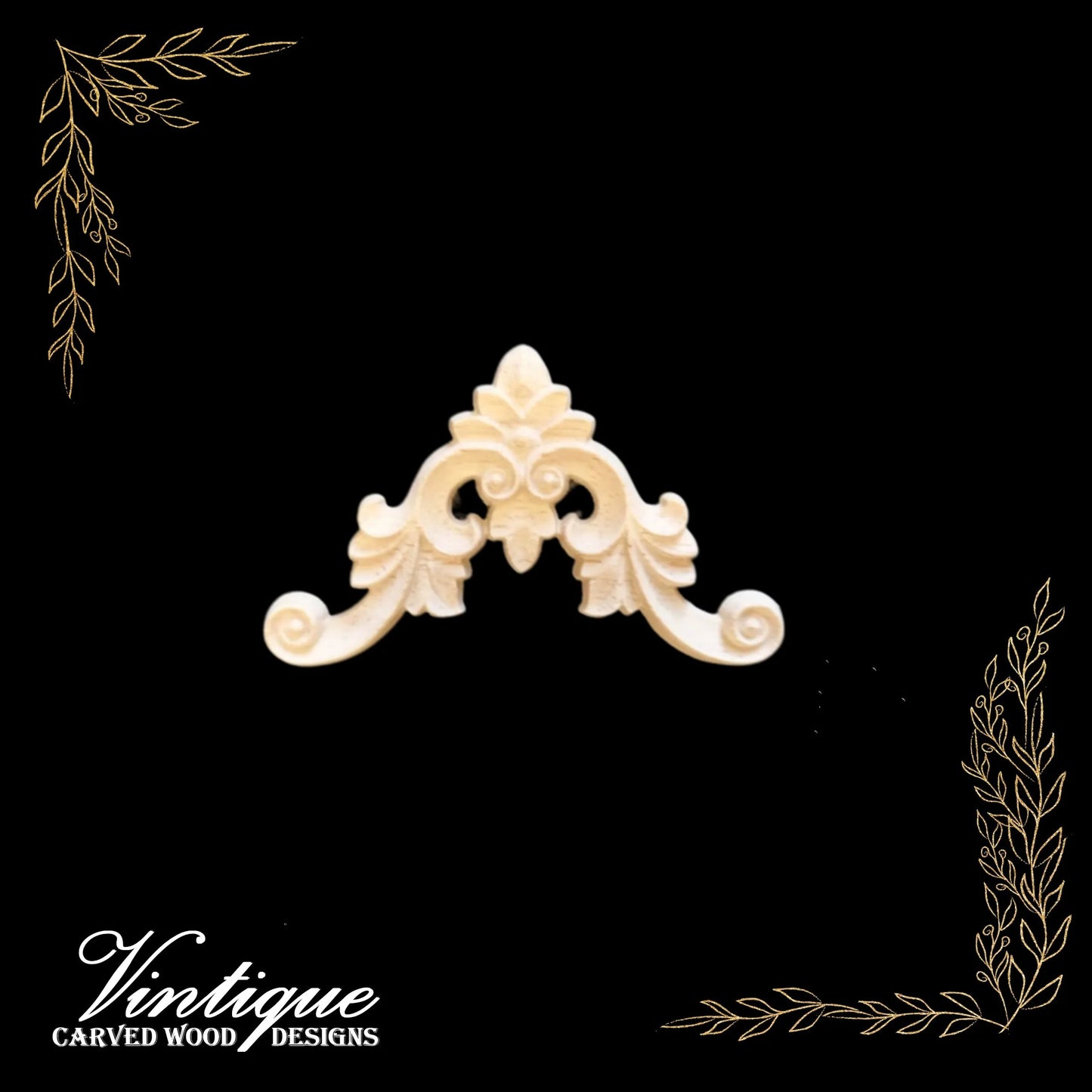 Stuart's Corner Wooden Applique 7cm - 7cm x 7cm x 9cm