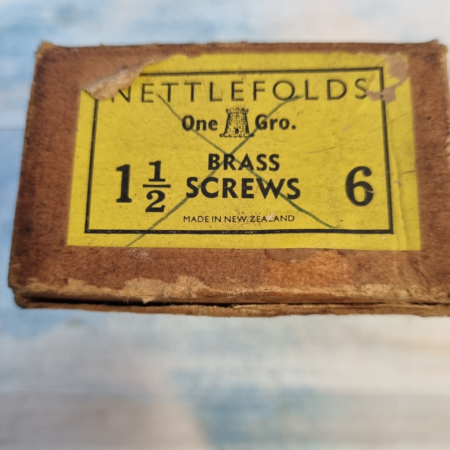 Antique Solid Brass Flat head wood screws 1-1/2''(38mm) 6 gauge (pkt10)-Vintique Concepts